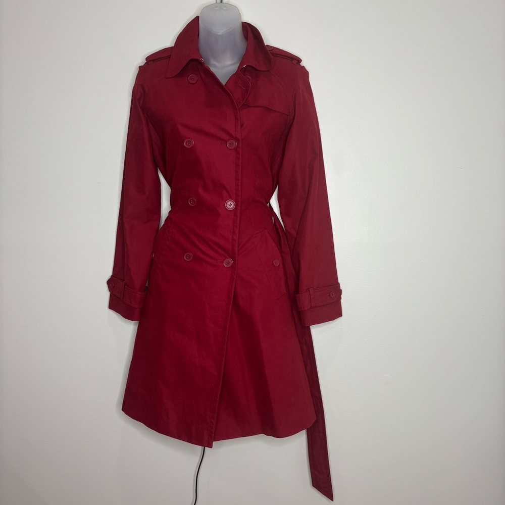 Ann Taylor LOFT Red Vintage PeaCoat size 2 button front classic